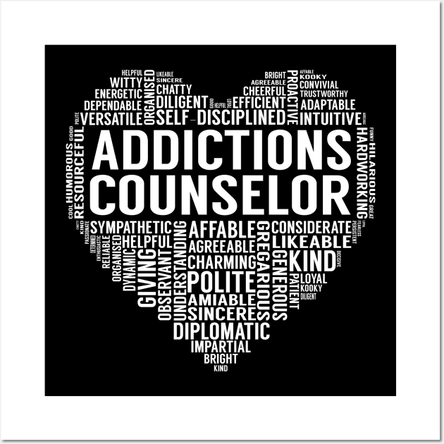 Addictions Counselor Heart Wall Art by LotusTee